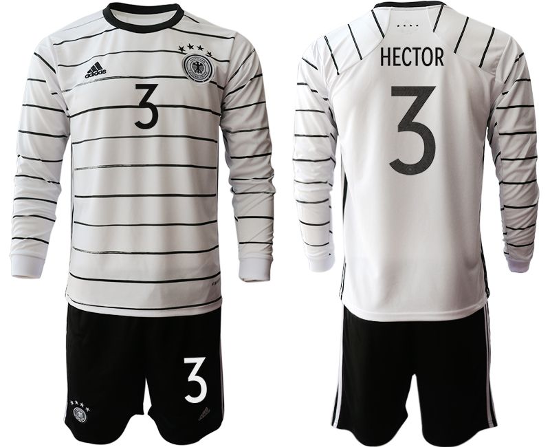 Men 2021 World Cup National Germany home long sleeve #3 white Soccer Jerseys